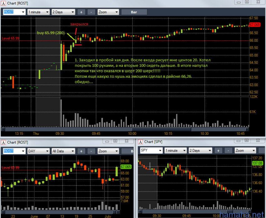 Торговля 05.07.2012. ROST, NKE, VVUS, TGT.